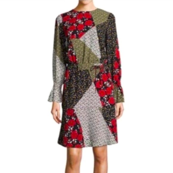 libby. edelman Dresses & Skirts - Libby Edelman Floral Patchwork Midi Dress Smocked